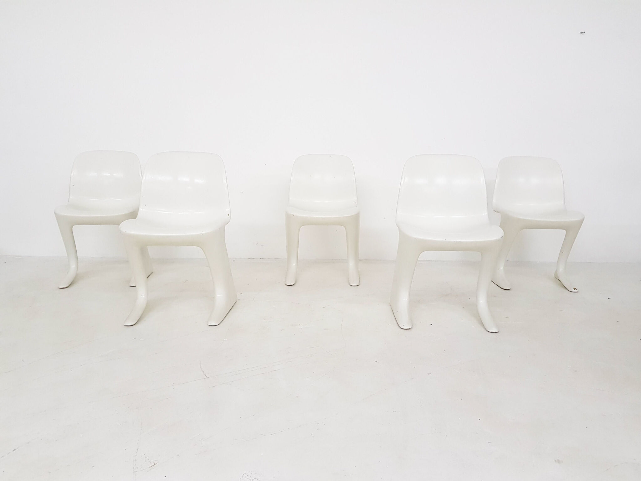 Set of 5 Kangaroo Z- dining chairs by Ernst Moeckl for Horn Collection Baydur, Germany 1968
