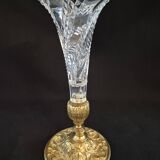 Cornet or tulip vase, centrepiece, Baccarat crystal 19th century