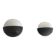 Round black metal wall lights, small and large set, by Bega, 1970s, Germany.