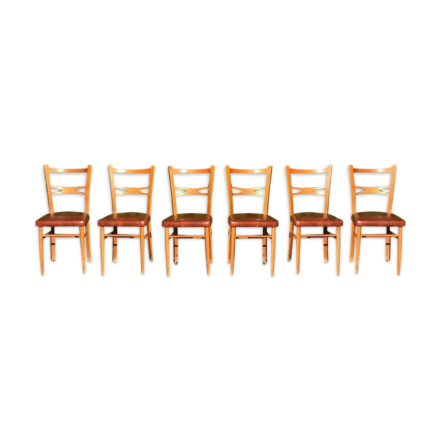 Lot de 6 chaises Mocholi années 60
