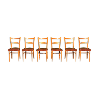 Lot de 6 chaises Mocholi années 60