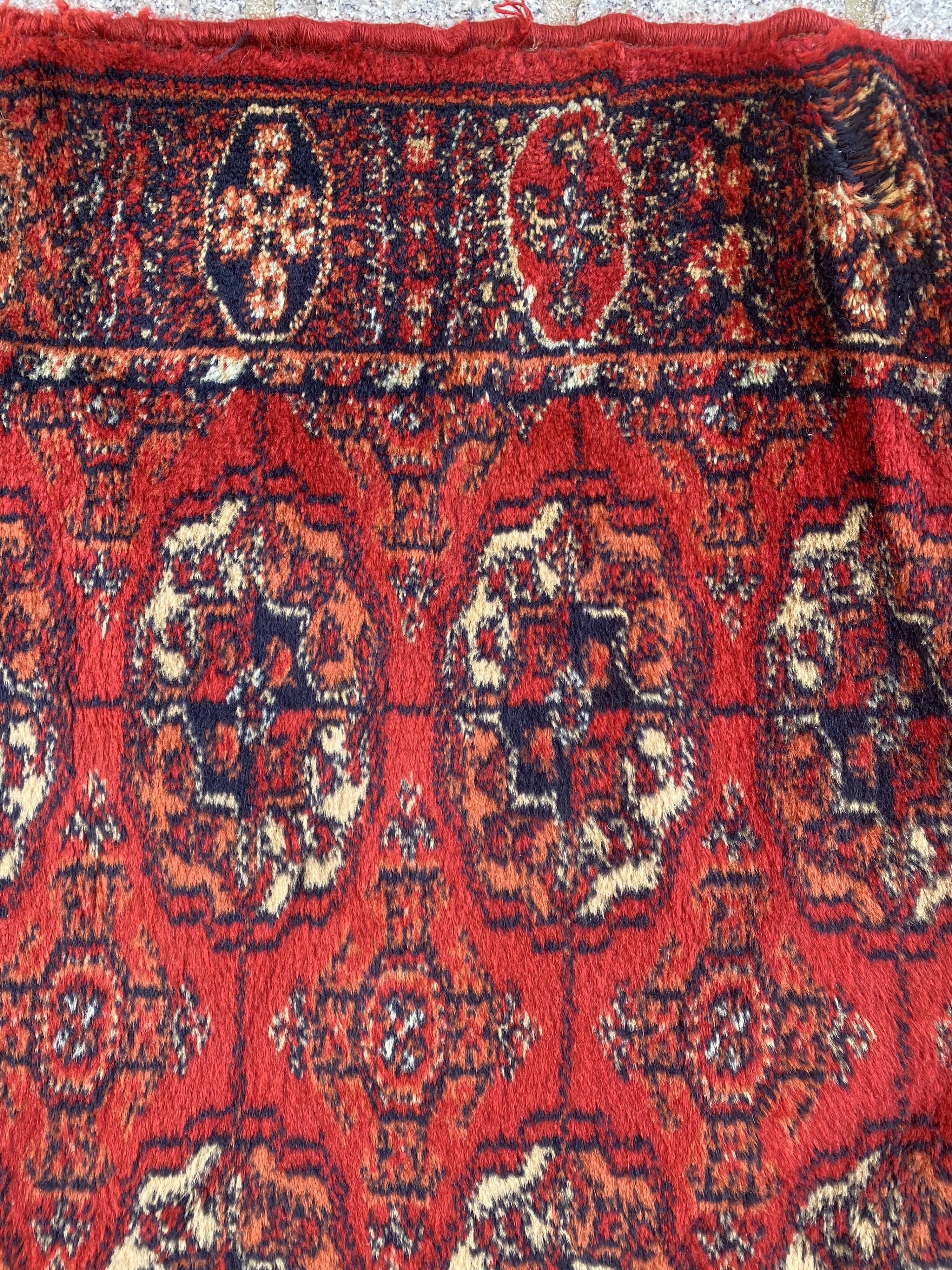 70x142 cm wool bukhara-style carpet