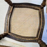 High stool with cane seat