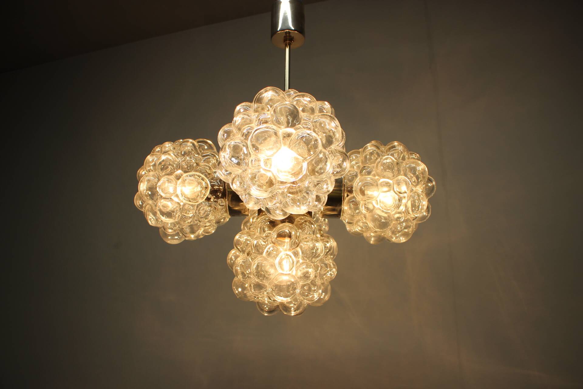 Bubble glass chandelier by Kamenický Šenov, Czechoslovakia, 1970s