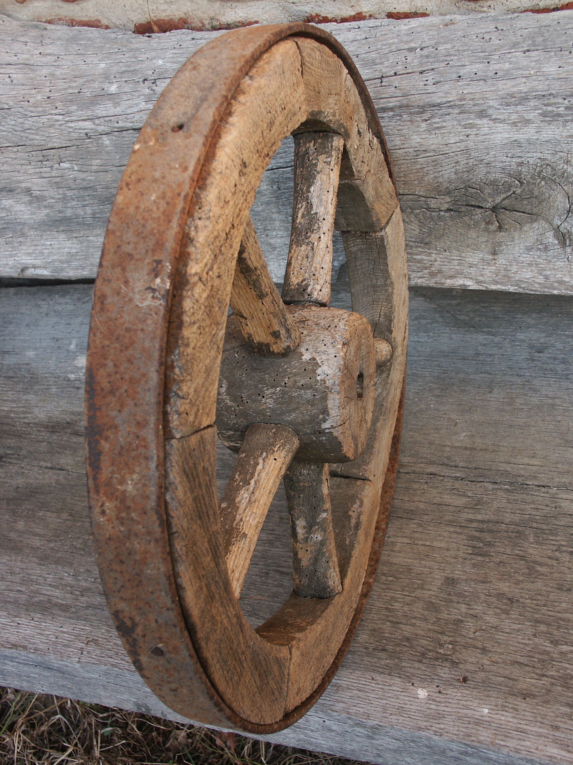 Old wheelbarrow wheel or cart