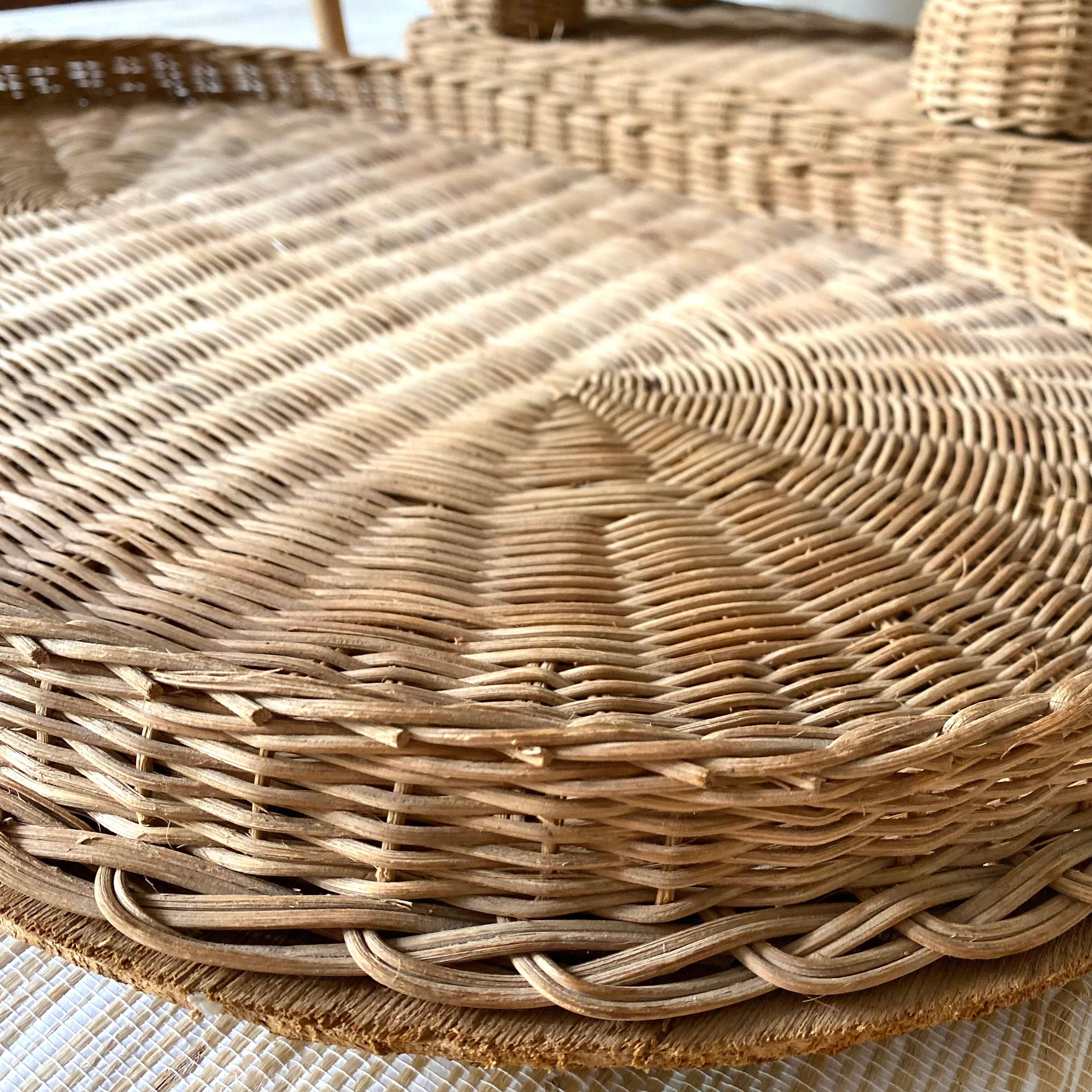 Vintage elephant rattan table