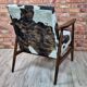 Restored Mid-Century Armchair Type B-7727 - Cowhide Print Velour - 1960s