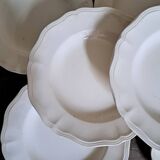 Set of 9 Sarguemines ivory soup plates