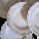 Set of 9 Sarguemines ivory soup plates