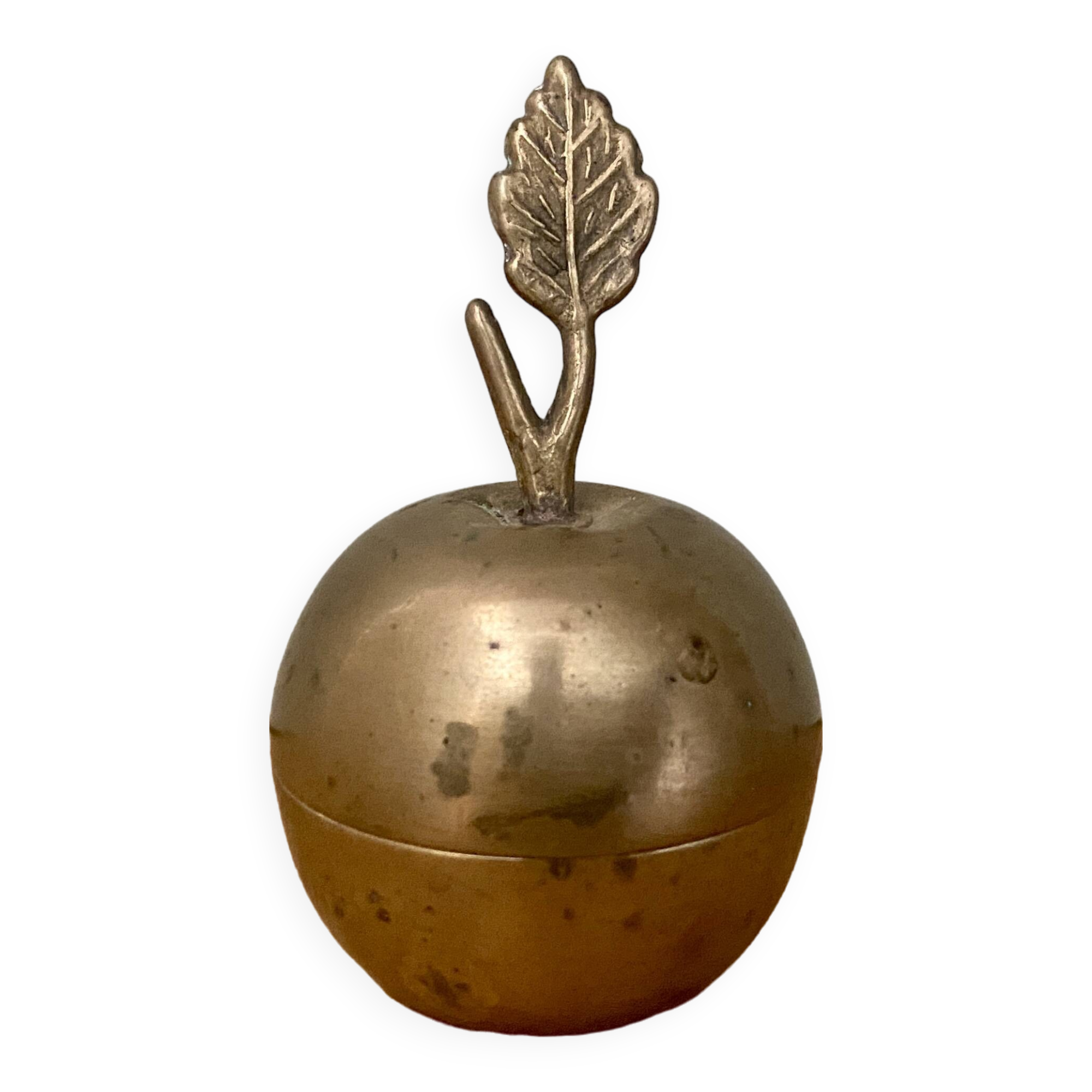 Small vintage brass apple box