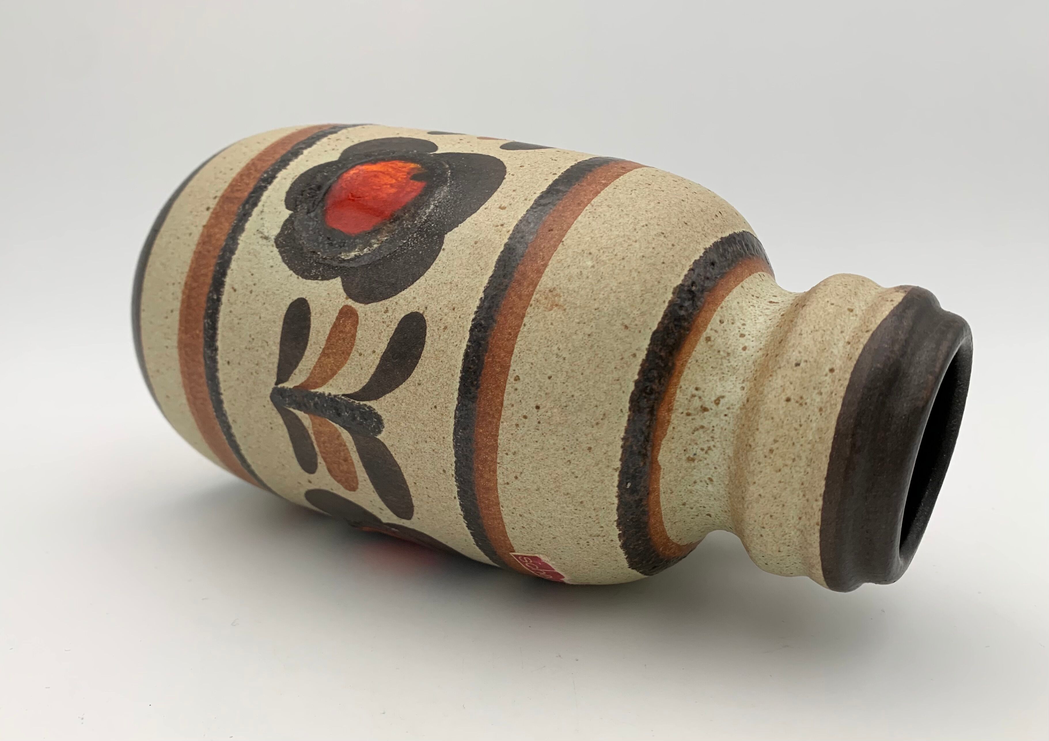 Vintage Scheurich West Germany Ceramic Vase, Numbered 413-20 - 1960s