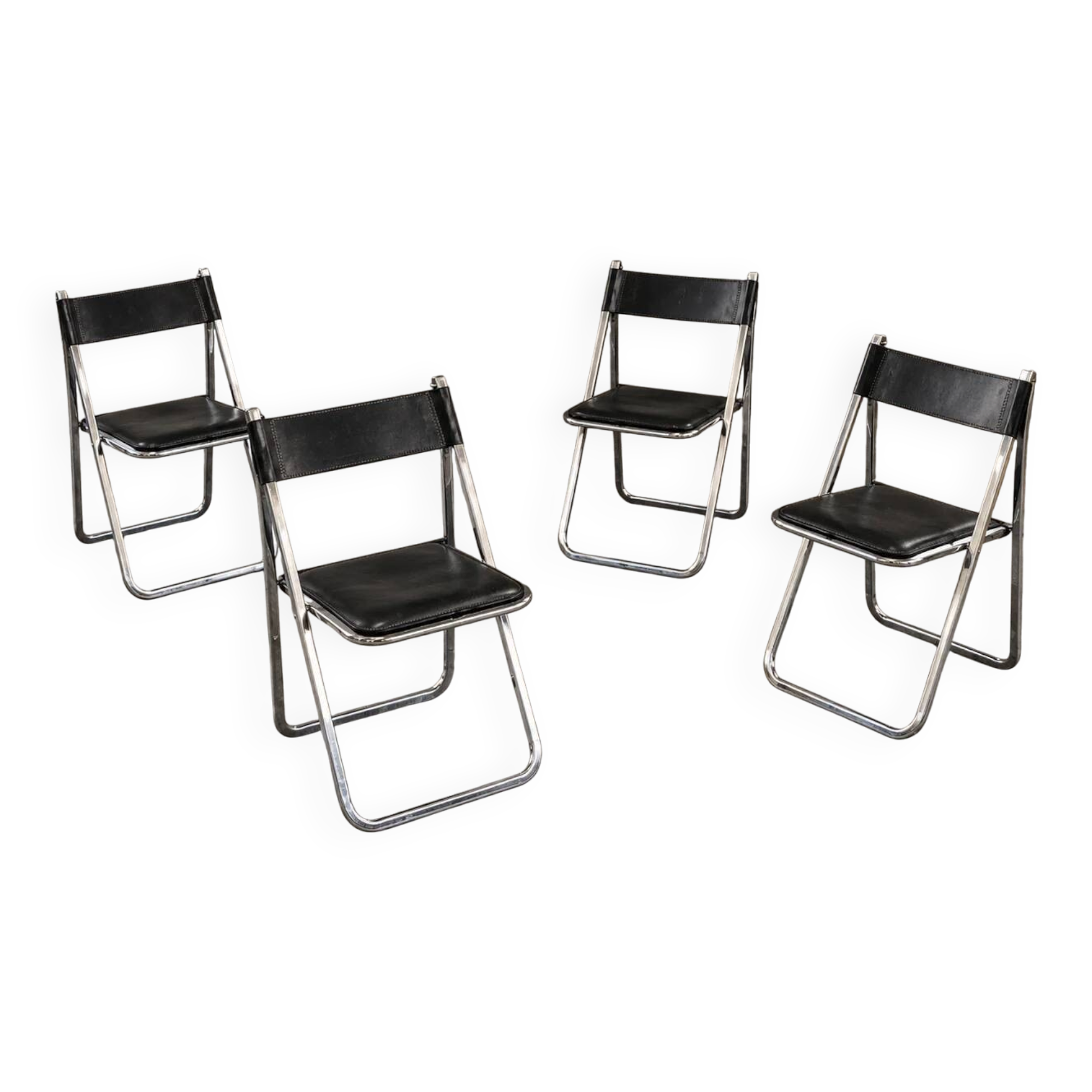 Postmodern set of four Tamara folding chairs manufactured by Arrben / Italy 1970's