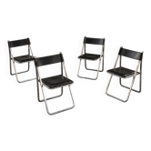 Ensemble postmoderne de quatre chaises pliantes Tamara fabriquées par Arrben / Italie années 1970.