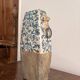 Terracotta Vase with Stanniferous Glaze, Large Fire Decoration, Lion Handle, Late 19th Century