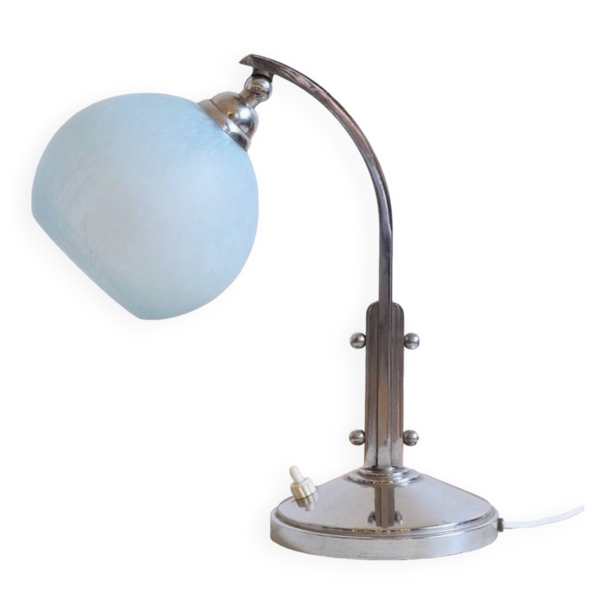Lampe de chevet art deco/bauhaus clichy bleu