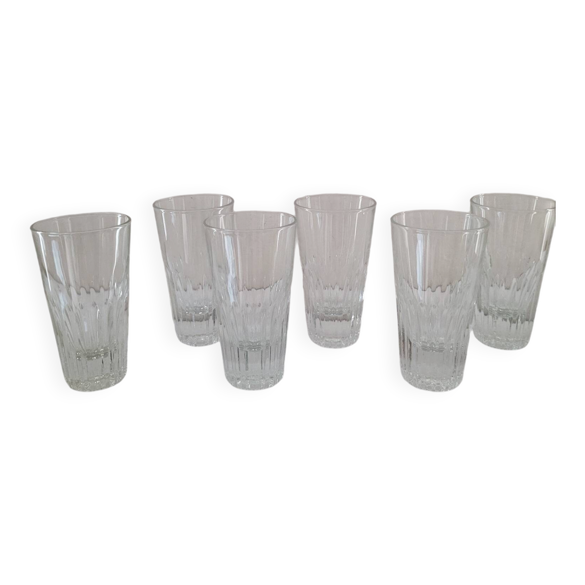 Set of 6 antique faceted glasses – vintage bistro from the 60s/70s