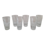 Set of 6 antique faceted glasses – vintage bistro from the 60s/70s