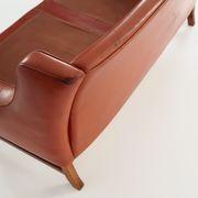 Red leather sofa, Scandinavian design, 1960s, designer: Fredrik Kayser, production: Vatne Møbler