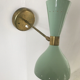 Pair Italian style years 50's Sconce Sage Green