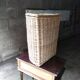 Panier a linge rotin blanc