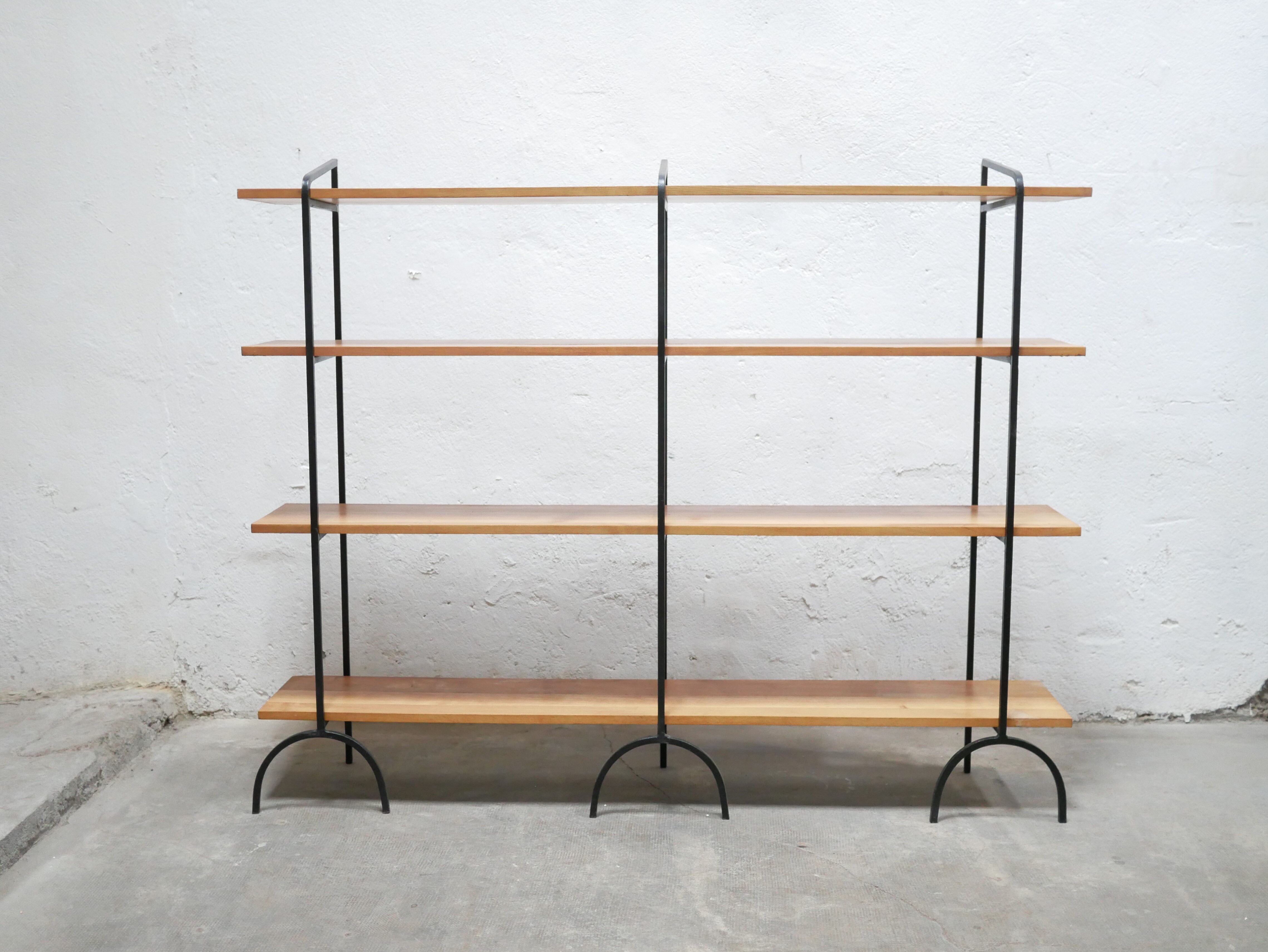 Vintage wooden and metal shelf