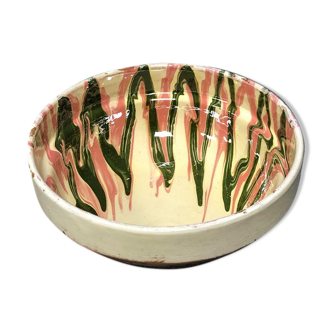 Enamelled terracotta dish