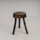 Tabouret en bois rustique fait à la main