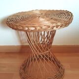 End of woven wicker sofa design 70s