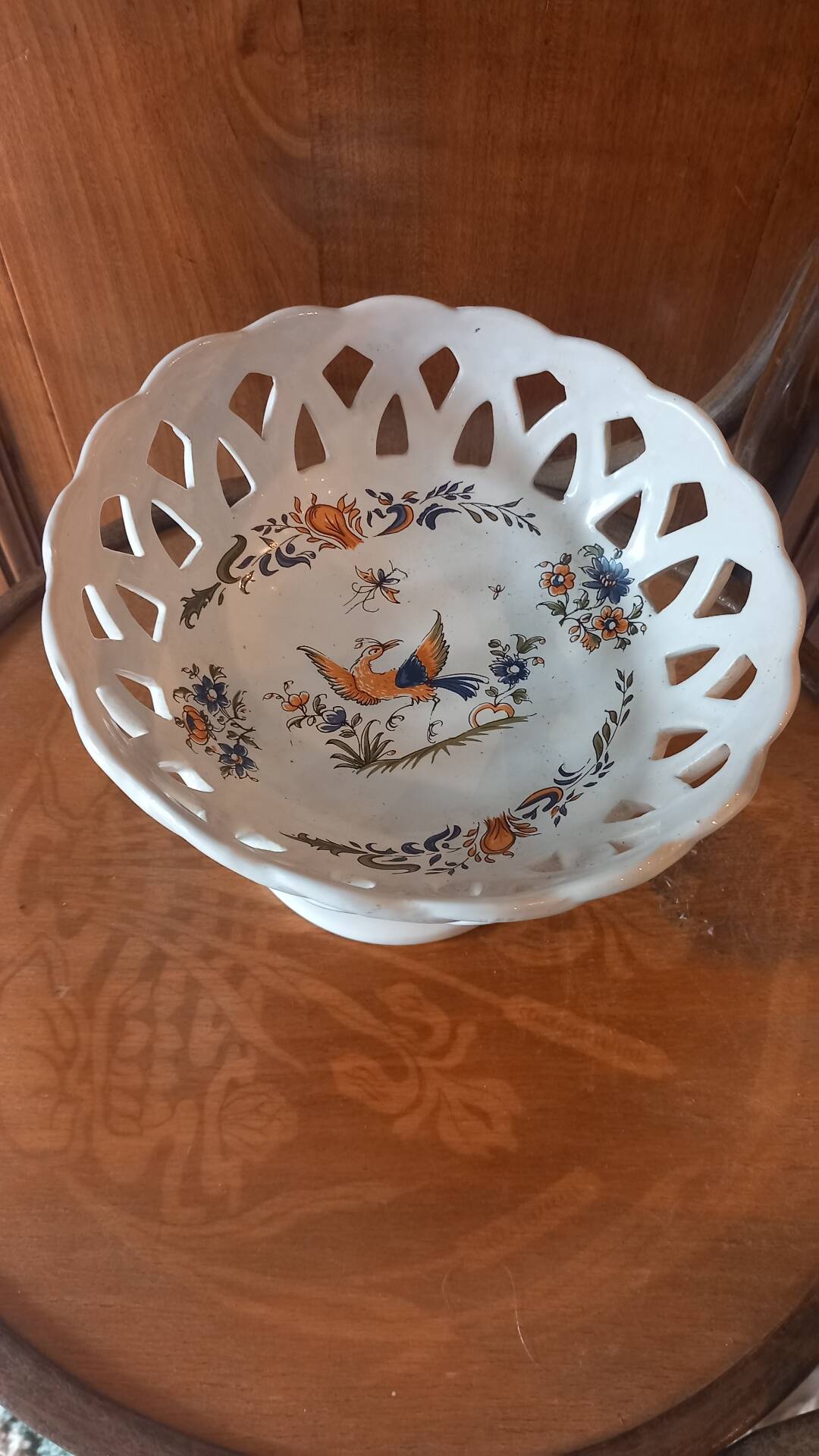Fruit bowl faience Moustiers decoration