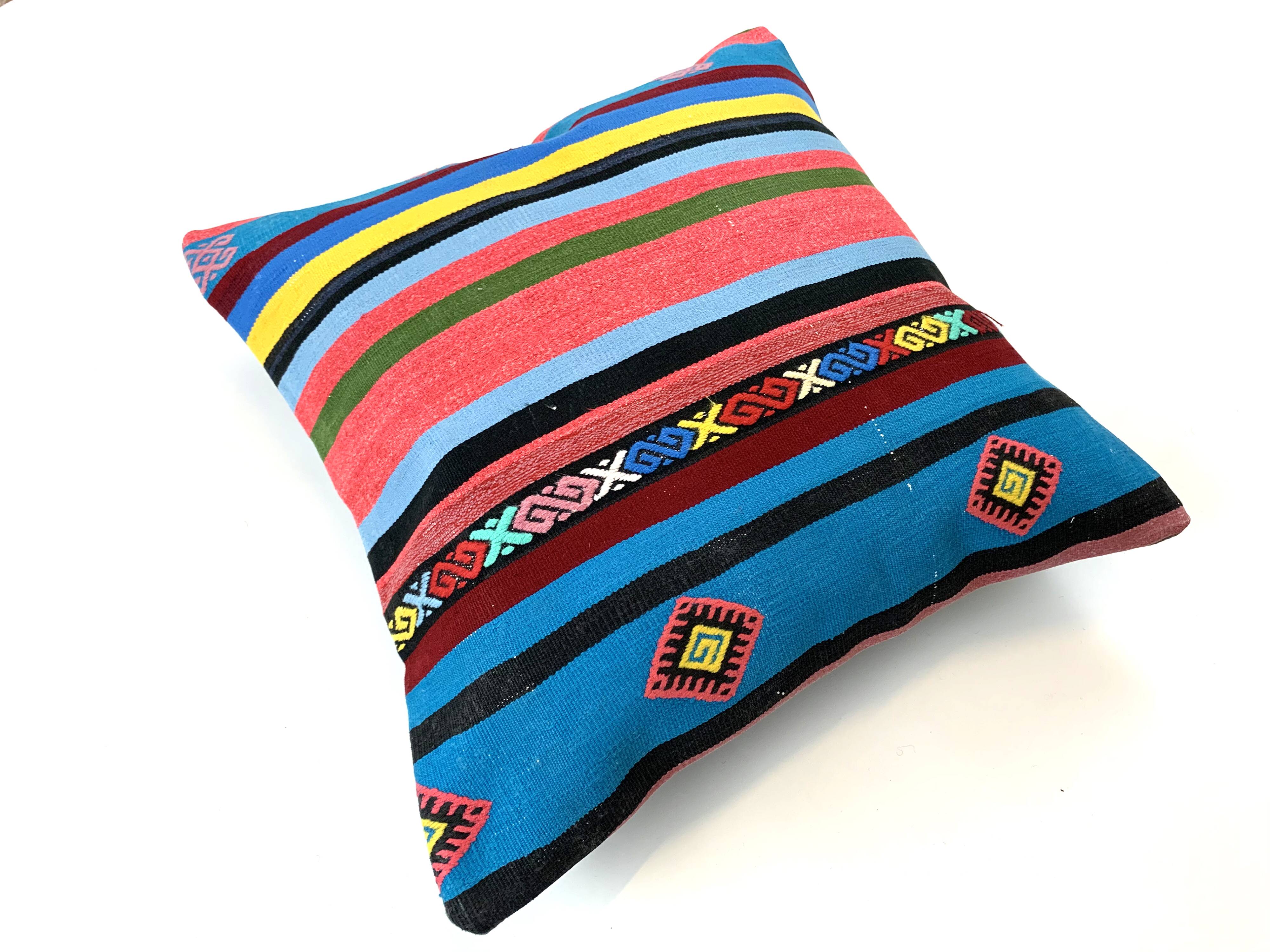 Vintage turkish kilim cushion cover 55x55 cm