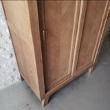 Vintage oak wardrobe with sliding doors