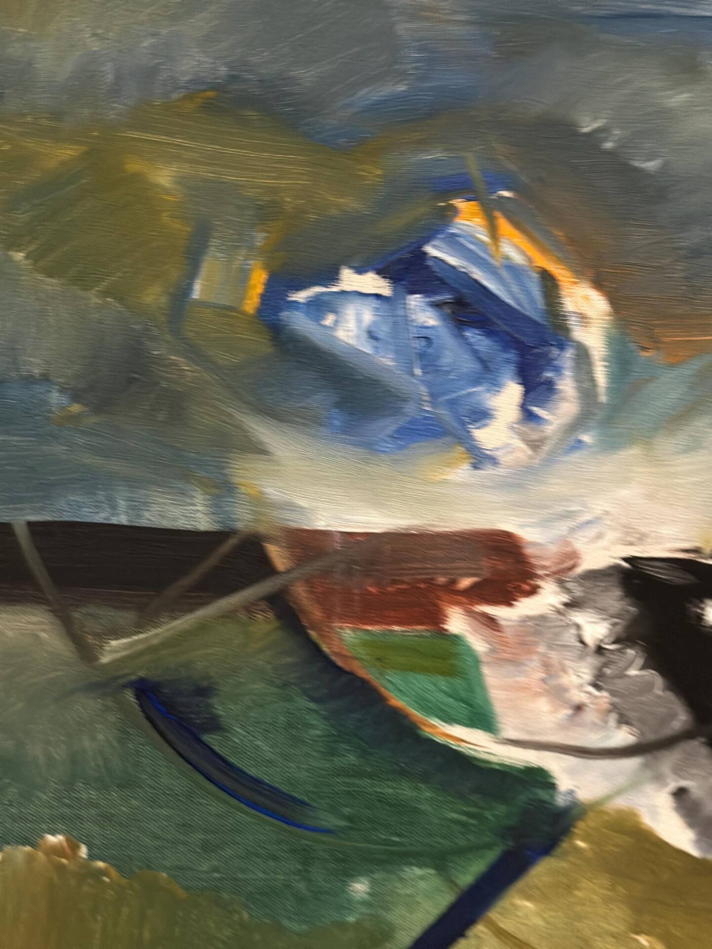 Huile sur toile originale suédoise – “Composition” par Holger Karlson
