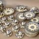 Service in faience of Gien Coat of arms crown and lions XIXth