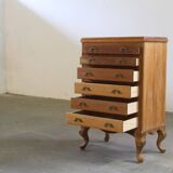 Vintage Danish 1967 Highboy 6 Drawer Dresser in Oak