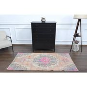 Vintage Turkish Oushak Handmade Wool Cotton Orange Area Rug 99x192