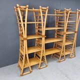 Vintage bamboo wall unit, 1970s