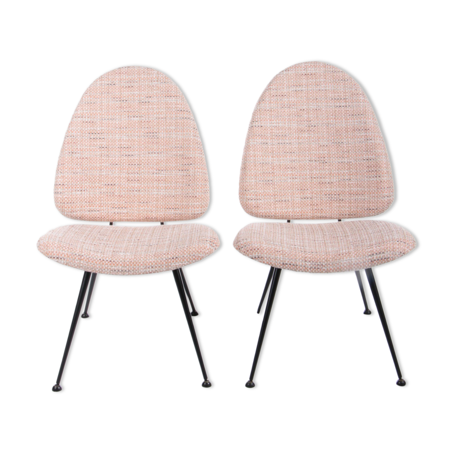 Vintage chair pair with metal legs, 1960s