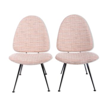 Vintage chair pair with metal legs, 1960s
