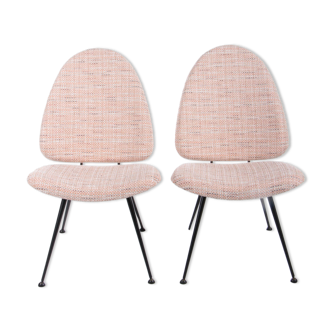 Vintage chair pair with metal legs, 1960s