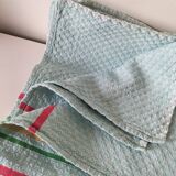 Ensemble nappe et 11 serviettes coton damassé vintage