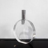 Acrylic glass vase and stainless steel, Italy, 1970s