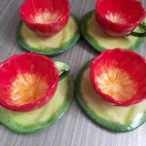 Set of 4 cups and vintage saucers