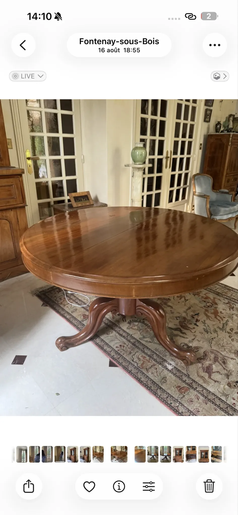 Wooden round table