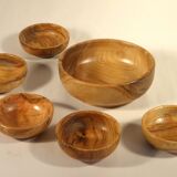 Six olive wood cups