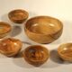 Six olive wood cups