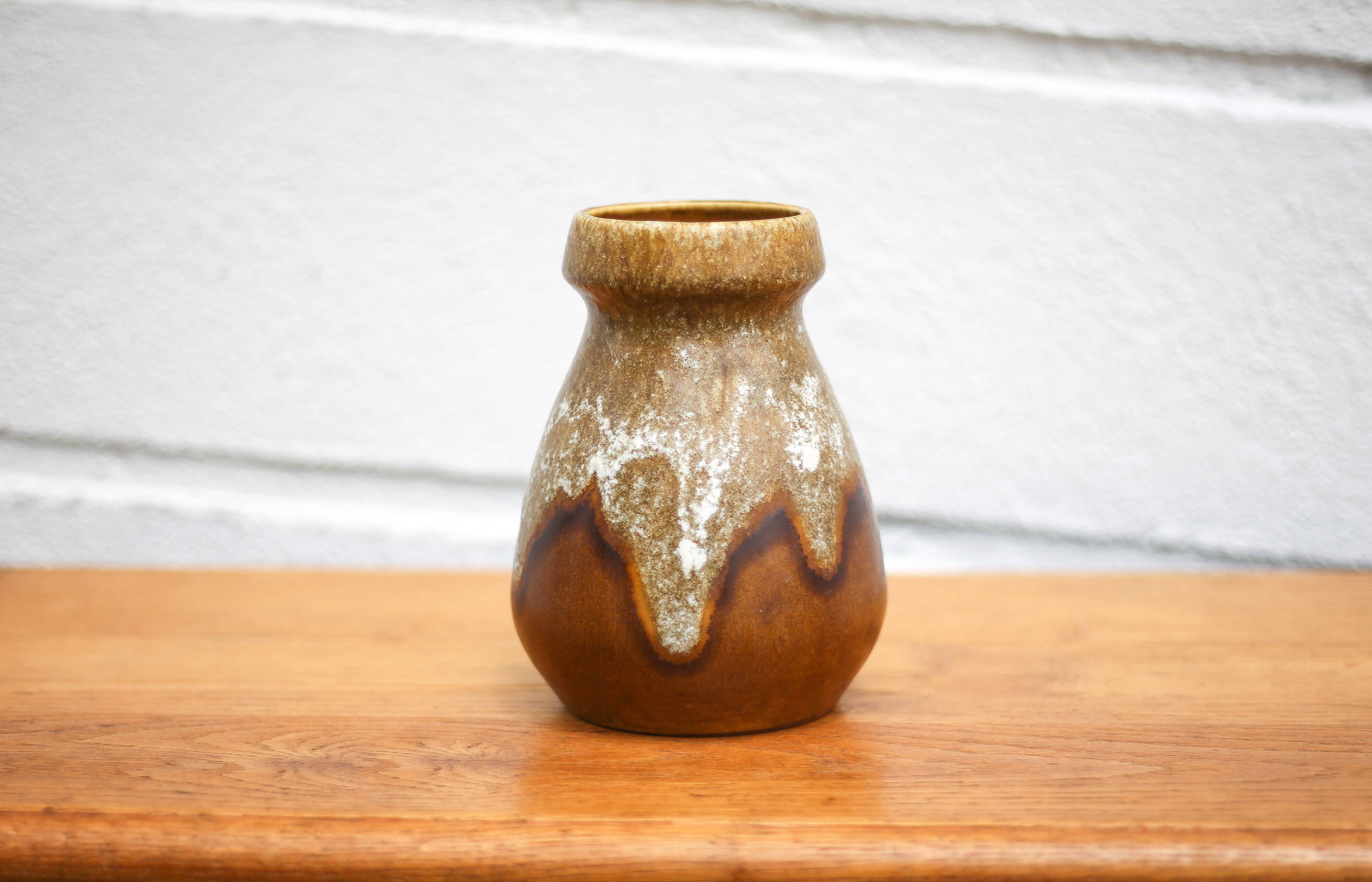 St Clément fat lava vase, vintage vase, St Clément ceramic vase, made in France, flower pot