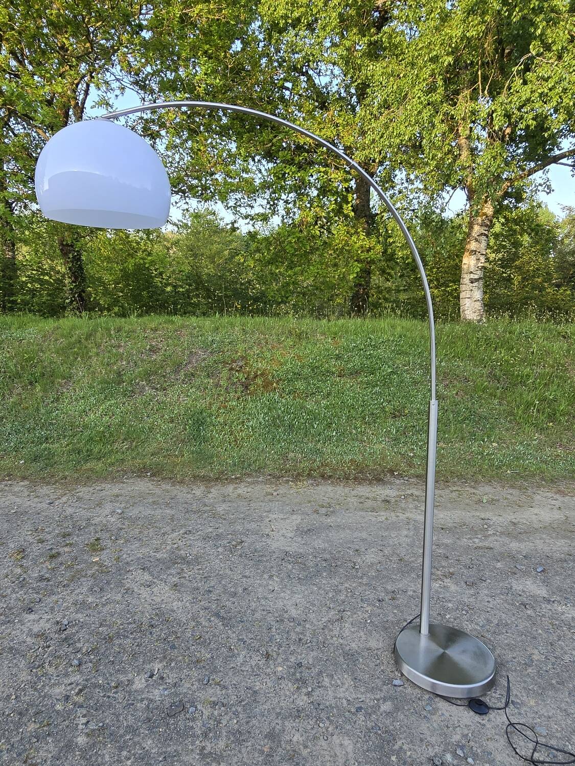 Vintage offset arc floor lamp