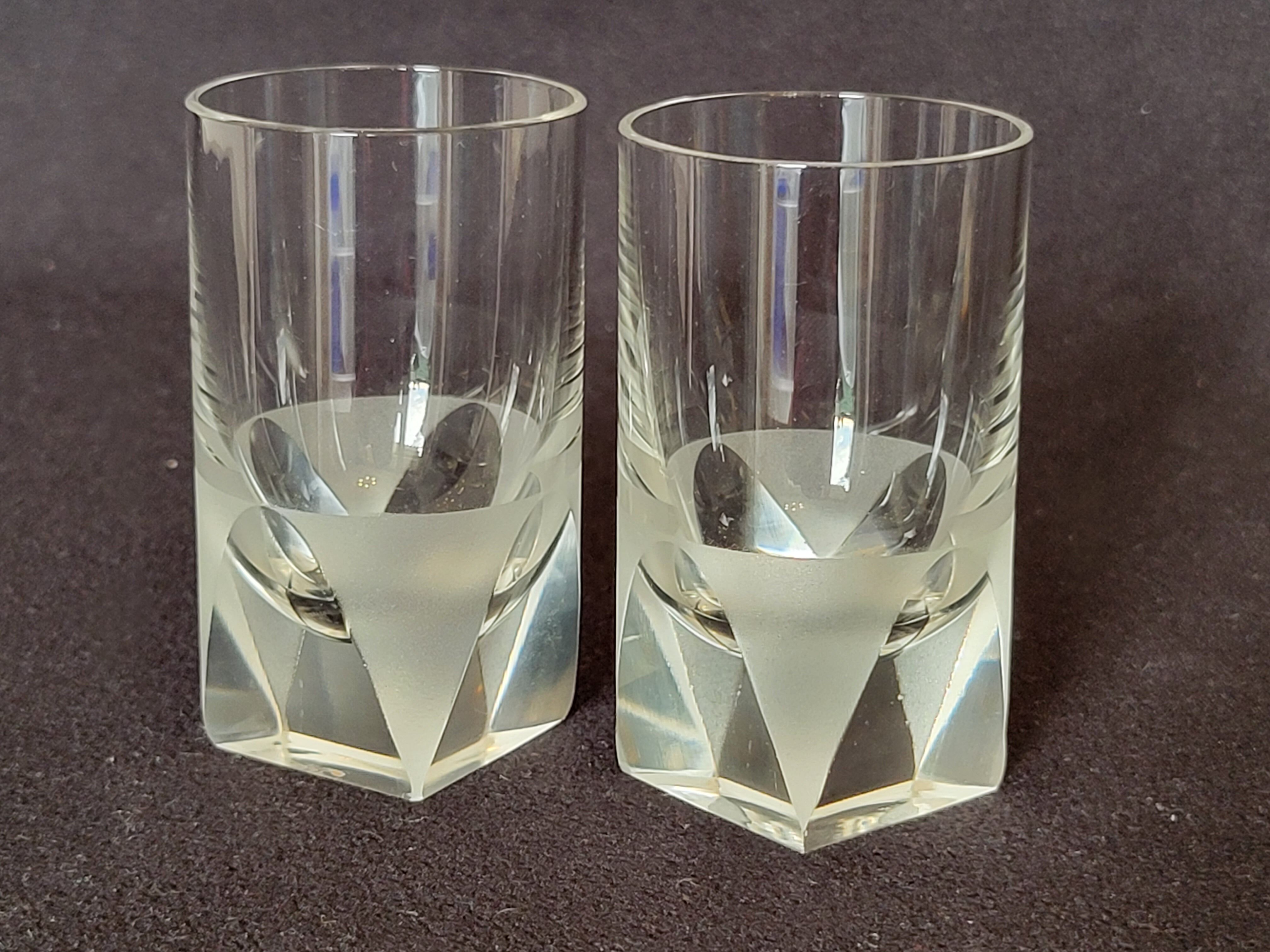 4 Rosenthal crystal whisky glasses + ice bucket + 2 shot glasses