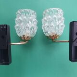 Pair of 1950s gold wall lights