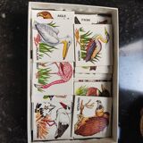 Vintage cardboard lotto birds of the world
